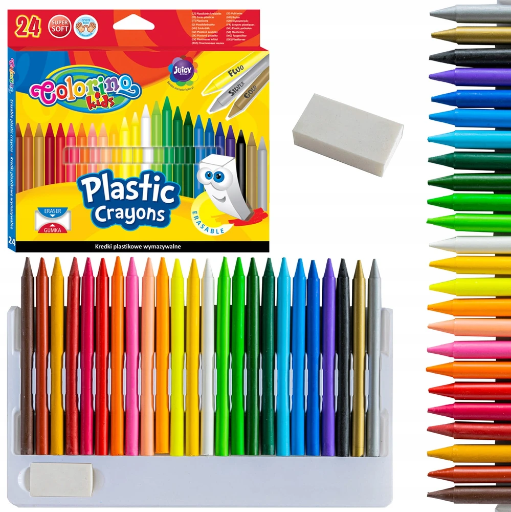 Trinamos plastikinės kreidelės Colorino Kids 24 spalvų