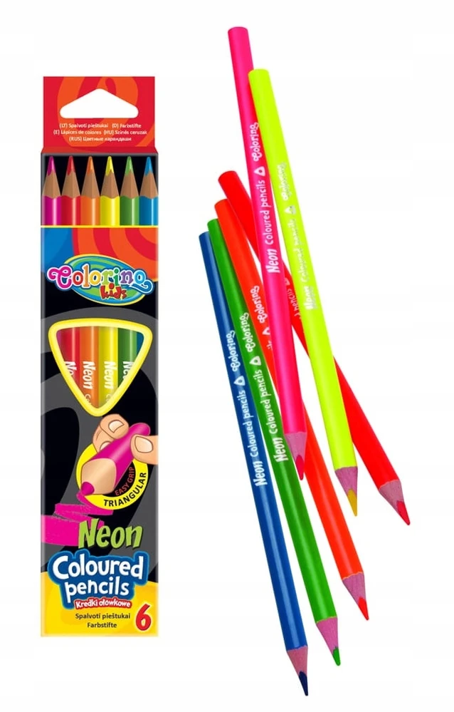 COLORINO NEONINIAI PIŠTUKO CENCILAI 6 SPALVŲ