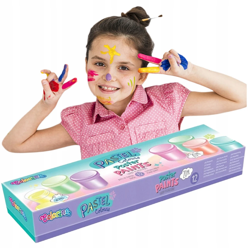 Colorino pasteliniai plakatų dažai vaikams, 12 vnt. x 20 ml