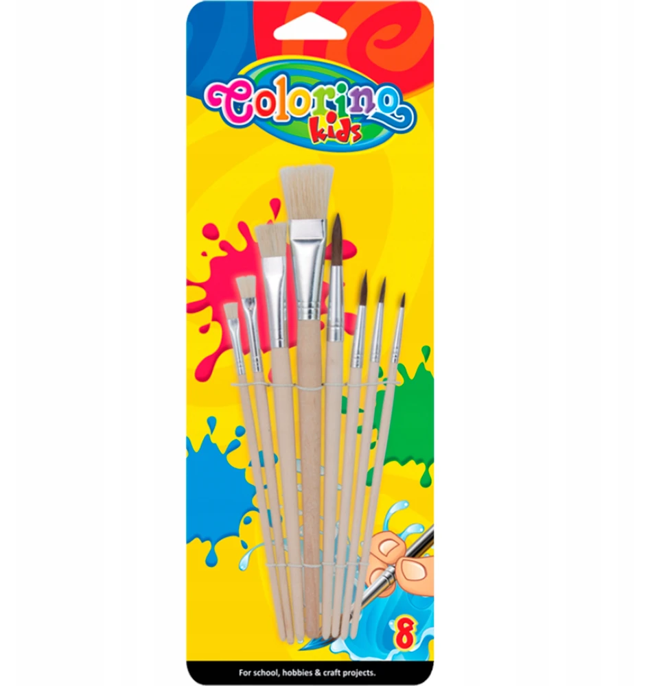 Teptukai COLORINO, skirtinti dydžiai, 8 vienetai, 4 plokšti, 4 apvalūs