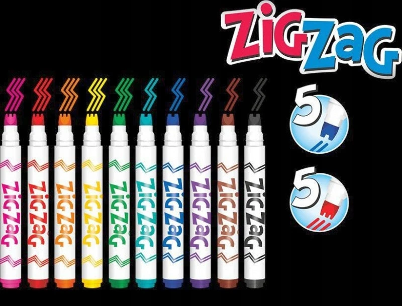 Colorino Zig Zag žymekliai, 10 spalvų