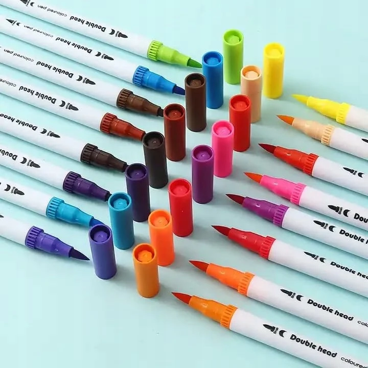 Colours 48x MARKERY AKWARELOWE MAZAKI PISAKI FLAMASTRY WODNE DWUSTRONNE Rinkinys