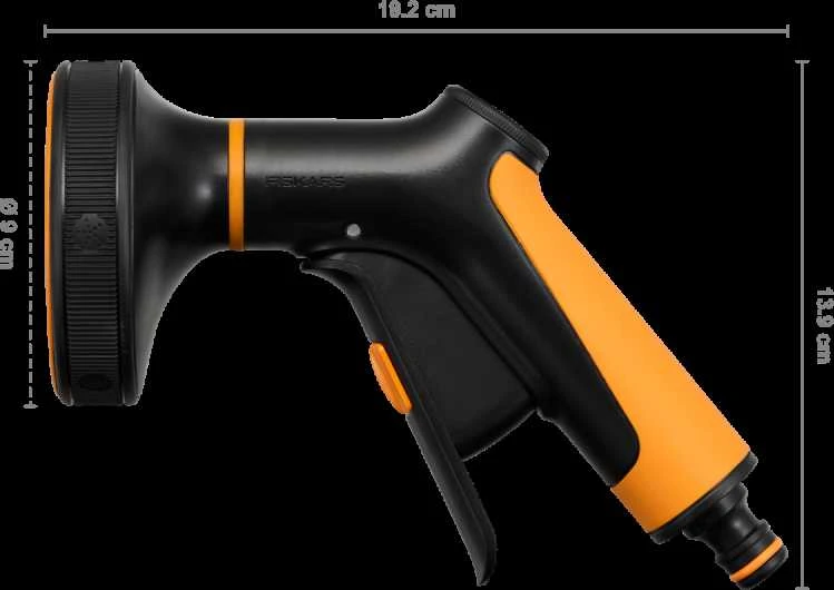 Fiskars „Comfort“ daugiafunkcis laistymo pistoletas, su valdymu priekyje