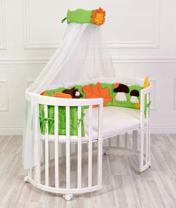 ComfortBaby Rinkinys pościeli do łóżeczka okrągłego 7w1 JESIEŃ