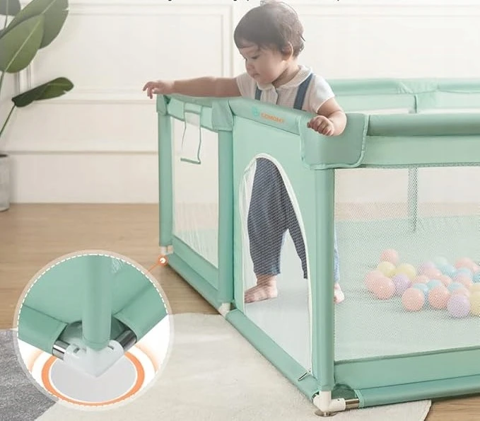 COMOMY Kojec Box dla Dzieci Suchy Baseinas Plac Zabaw XXL 200x180x66cm + Piłki