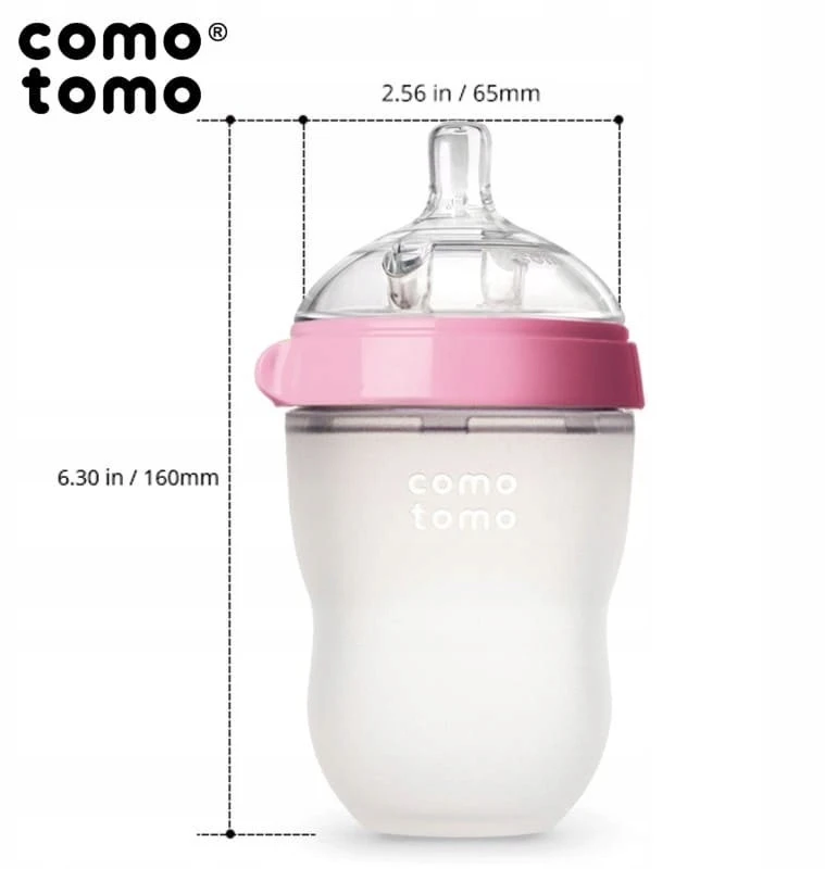 Comotomo: buteliukas nuo pilvo dieglių 250 ml Rožinis 250P-EN