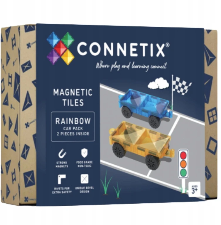 Connetix Magnetiniai blokai Rainbow Car Pack 2 Connetix automobiliai ir traukiniai