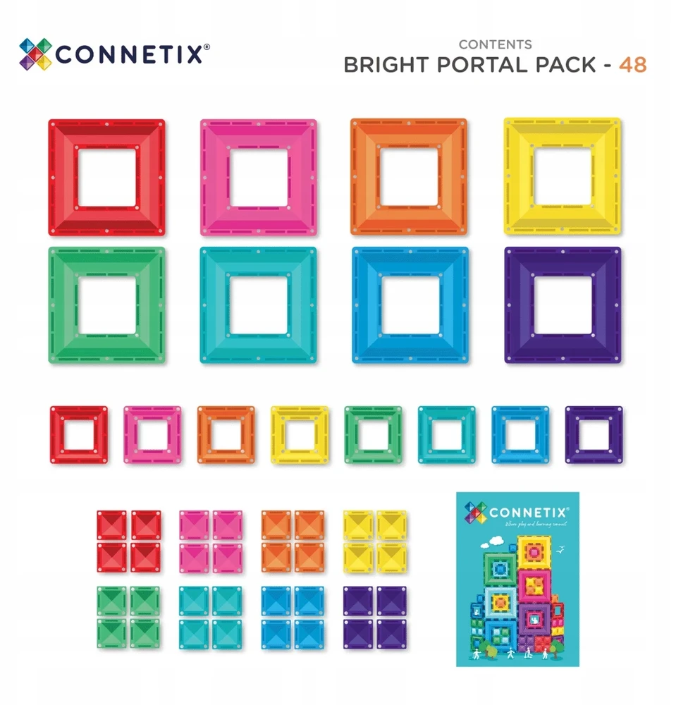 CONNETIX magnetinis konstruktorius - Bright Portal Pack 48d.