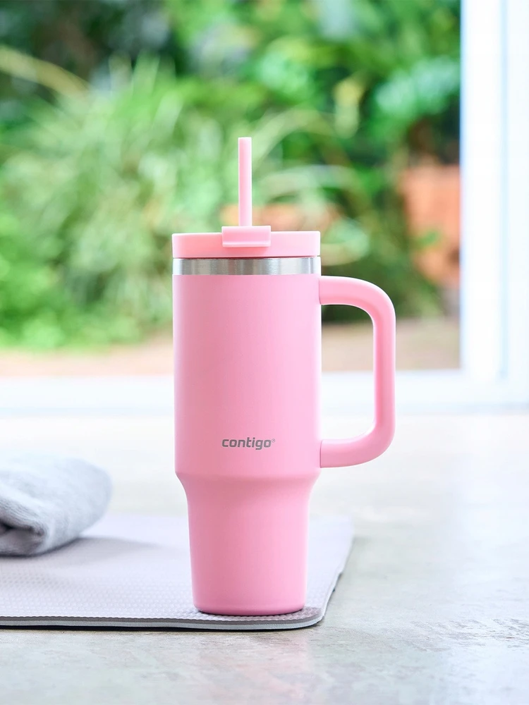 Contigo Streeterville termosinis puodelis su šiaudeliu, 880 ml, braškių kremo spalvos