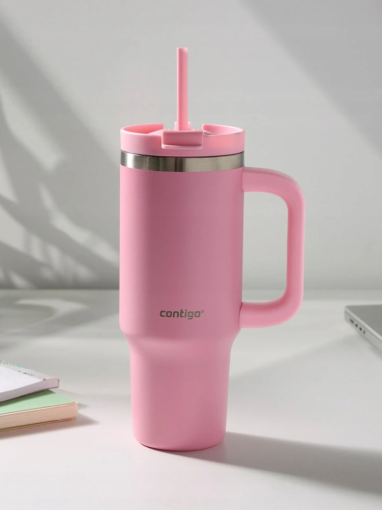 Contigo Streeterville termosinis puodelis su šiaudeliu, 880 ml, braškių kremo spalvos