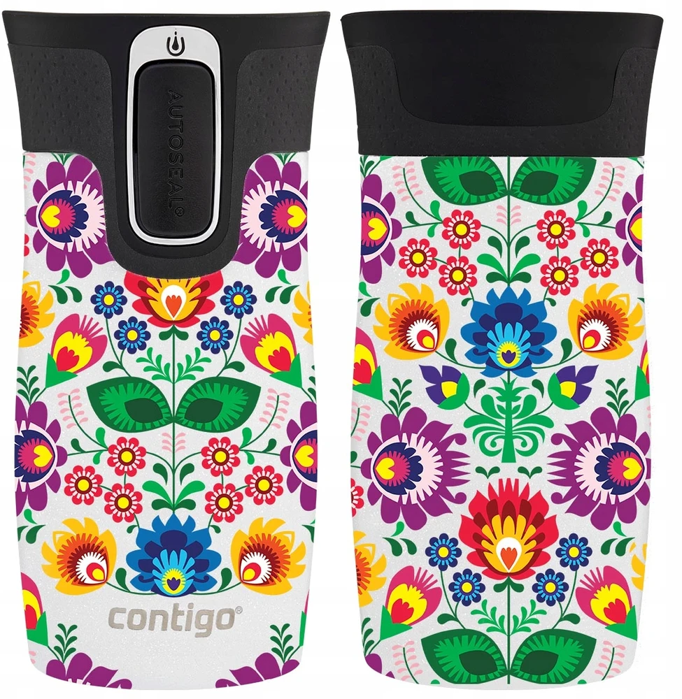 Contigo West Loop Mini 300ml terminis puodelis - Baltas metalikas - Folkloras