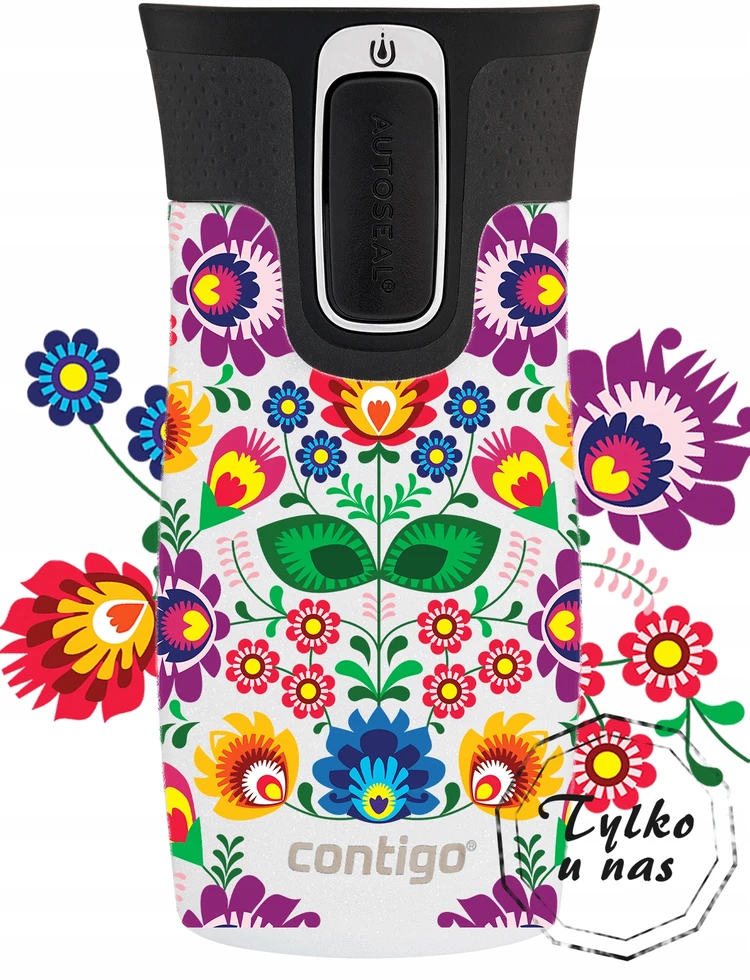 Contigo West Loop Mini 300ml terminis puodelis - Baltas metalikas - Folkloras