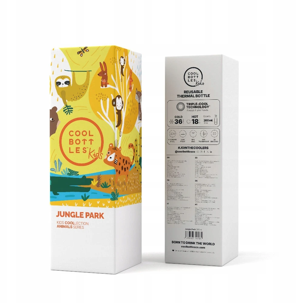Cool Bottles Thermal buteliukas vaikams 260 ml Jungle park