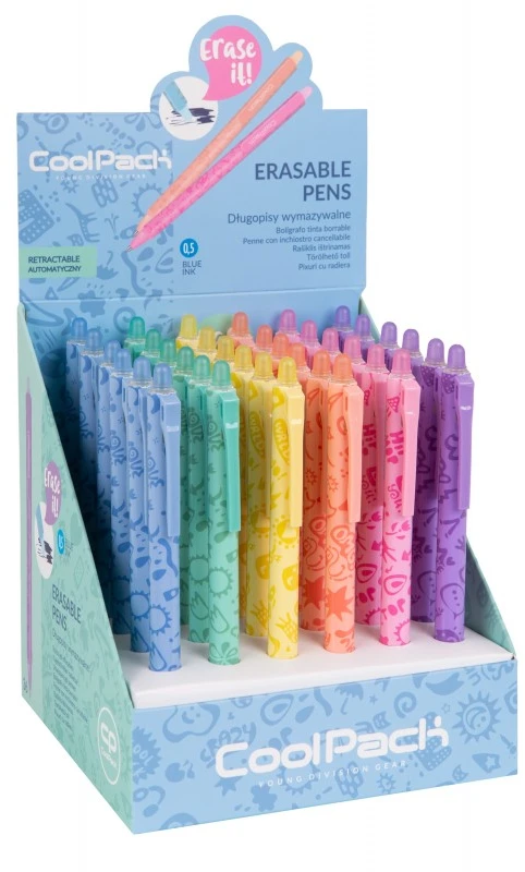 Cool Pack 6 vnt. ištrinami geliniai rašikliai Pastel automatiniai, 0.5mm