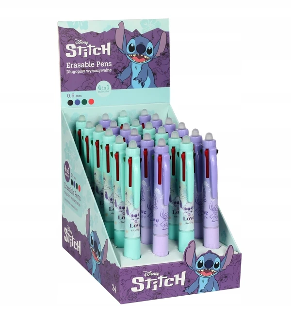 Cool Pack Automatinis ištrinamas tušinukas Disney Fashion "STITCH PASTEL", Multicolor 4 in1, 0,5mm