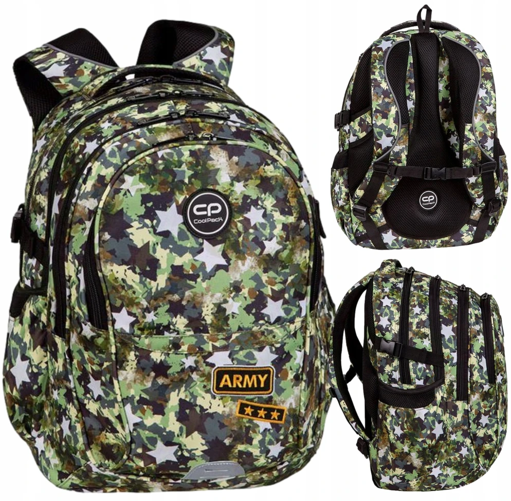 Cool Pack Coolpack Factor kuprinė paaugliams, 29l, daug skyrių, Army Stars