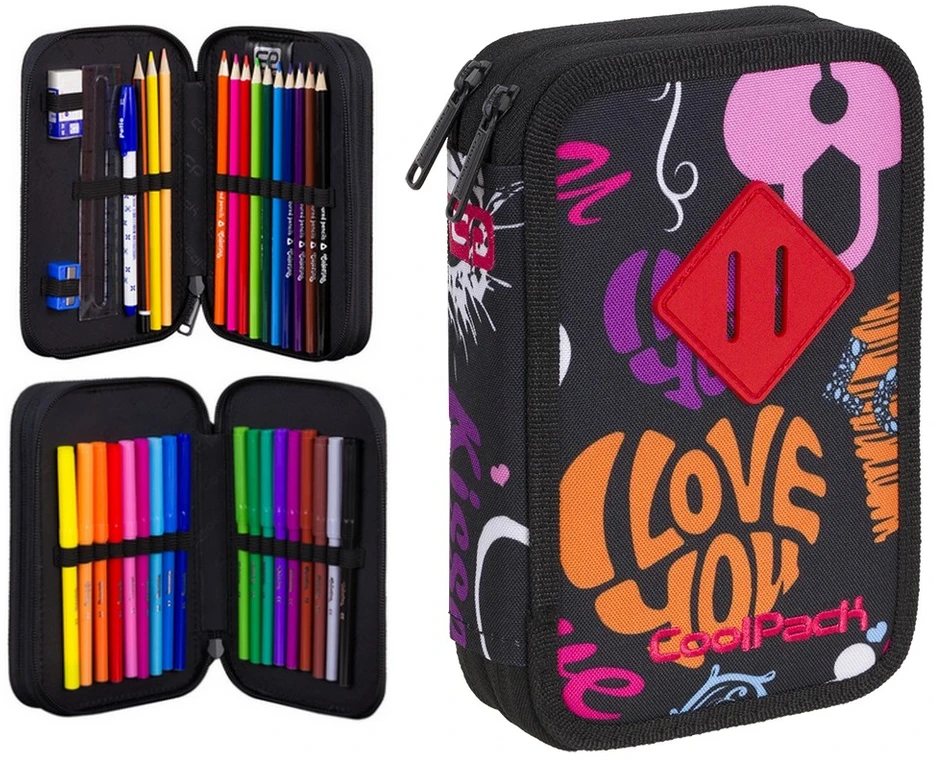 Cool Pack Coolpack Jumper 2 Dvigubas Pieštukų Dėklas su Mokyklinėmis Priemonėmis