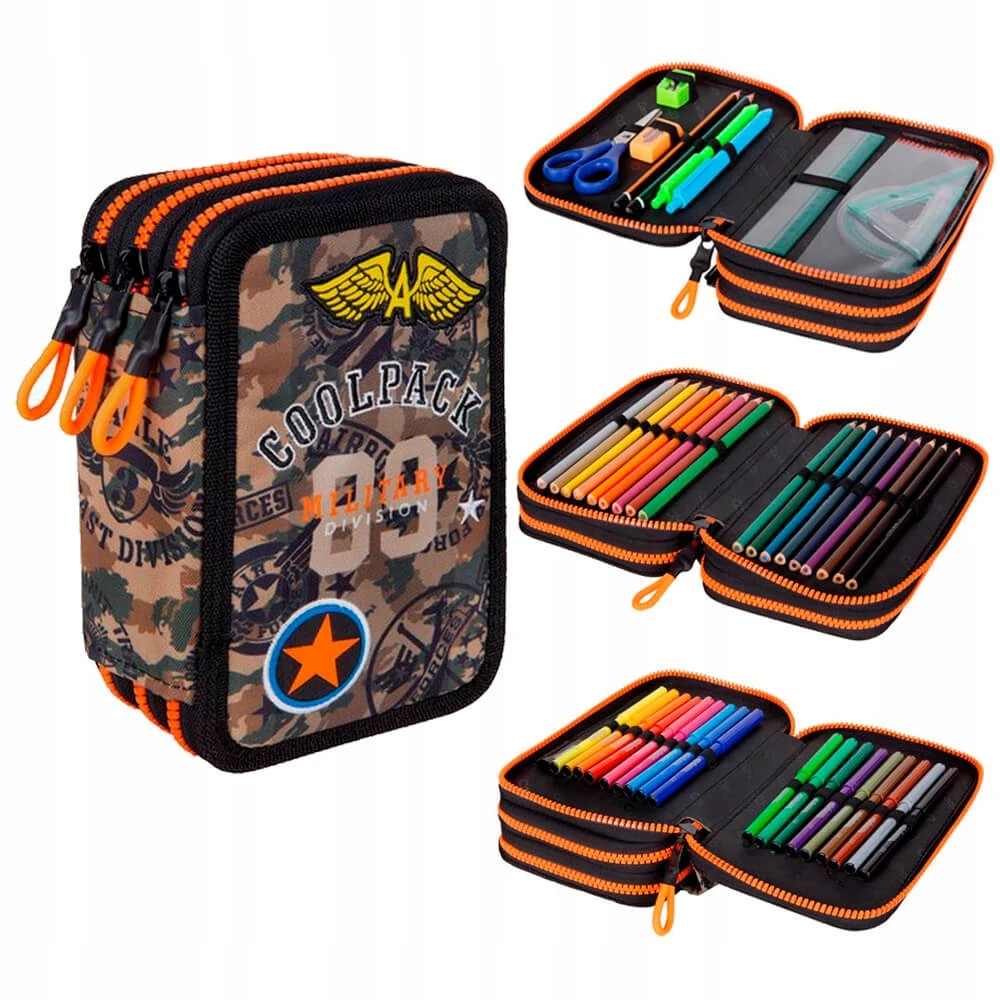 Cool Pack Forminis trijų skyrių penalas su priedais CoolPack Jumper 3 Badges Boys