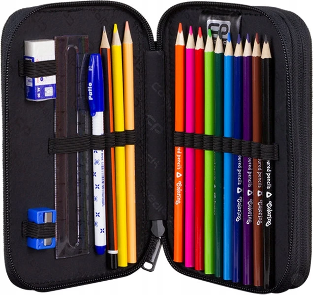 Cool Pack Coolpack Jumper Mokyklinis Pieštukų Dėklas su Įranga - Rožinis Abstrakcija