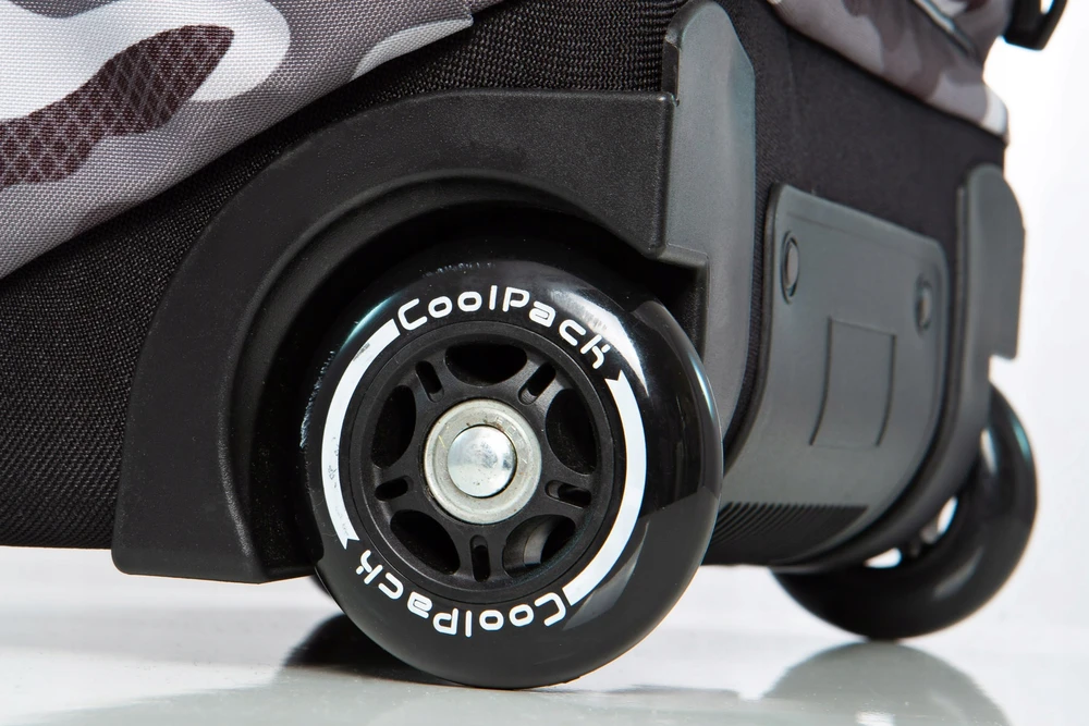 Cool Pack Coolpack Junior kuprinė su ratukais, pilka/juoda, su aplikacijomis