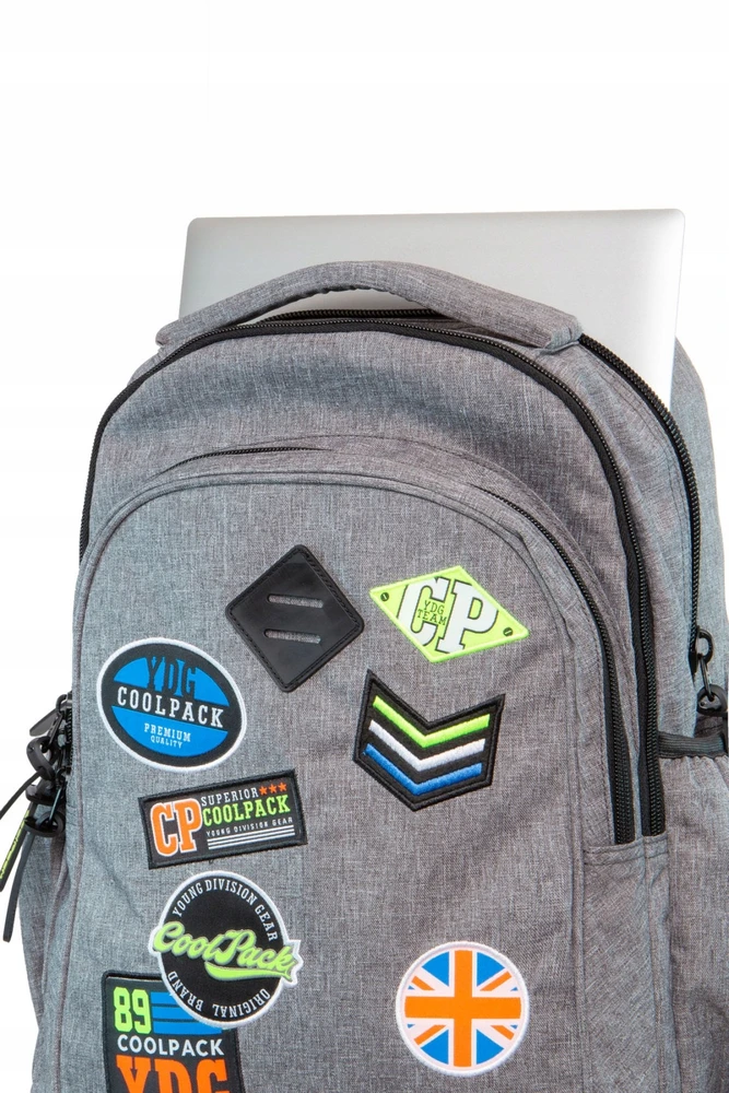 Cool Pack Coolpack Junior plecakas ant ratukų 24l su aplikacijomis pilkas
