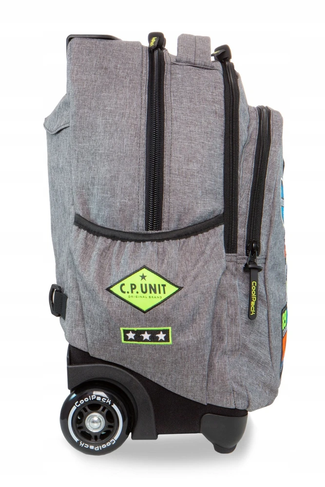 Cool Pack Coolpack Junior plecakas ant ratukų 24l su aplikacijomis pilkas
