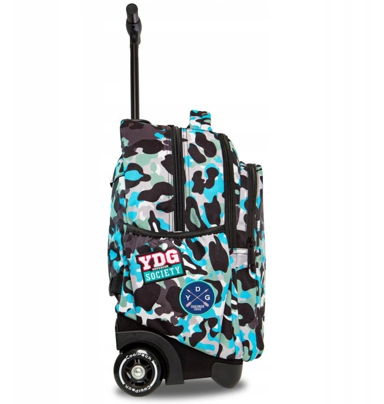 Cool Pack Coolpack kuprinė su ratukais 24l, mėlyna su kariniais motyvais