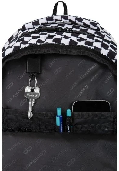 Cool Pack Coolpack plecak szkolny młodzieżowy pepitka 2w1 krata juoda-balta
