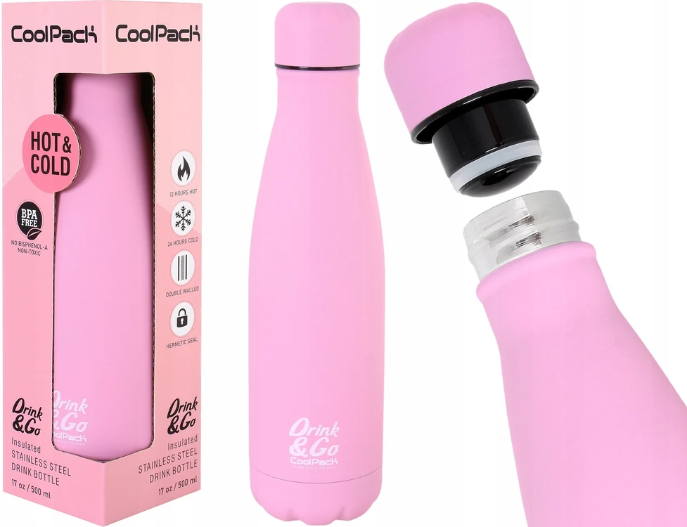 Cool Pack Coolpack Termo Buteliuka 500 ml, Pastelinė Rožinė