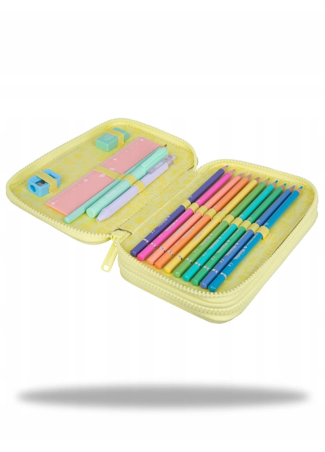 Cool Pack Dviejų skyrių stilizuotas pieštukinės dėklas, CoolPack, pastelinės pudros geltonos spalvos