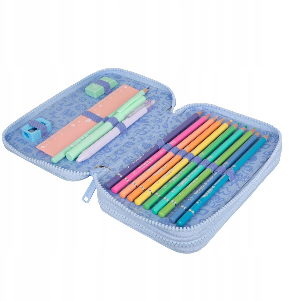 Cool Pack Dviejų skyrių stilizuotas pieštukinės dėklas, CoolPack, pastelinės pudros mėlynos spalvos