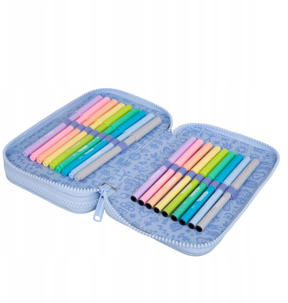 Cool Pack Dviejų skyrių stilizuotas pieštukinės dėklas, CoolPack, pastelinės pudros mėlynos spalvos