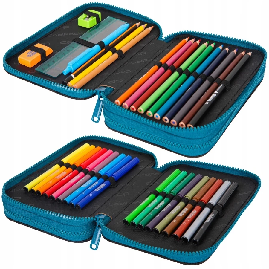 Cool Pack Forminis dviejų skyrių penalas su priedais CoolPack Jumper 2 Fossil F066700