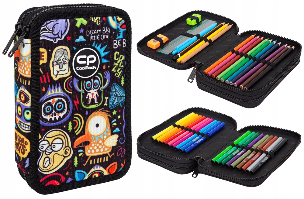 Cool Pack Forminis dviejų skyrių penalas su priedais CoolPack Jumper 2 Scary stickers F066696