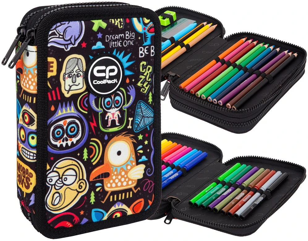 Cool Pack Forminis dviejų skyrių penalas su priedais CoolPack Jumper 2 Scary stickers F066696