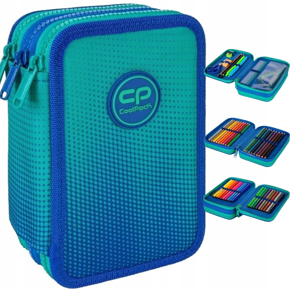 Cool Pack Forminis trijų skyrių penalas su priedais CoolPack Jumper 3 Gradient Ocean