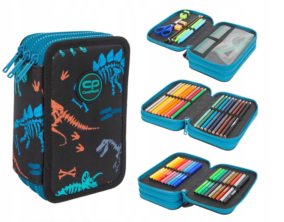 Cool Pack Forminis trijų skyrių penalas su priedais CoolPack Jumper 3 Fossil F067700