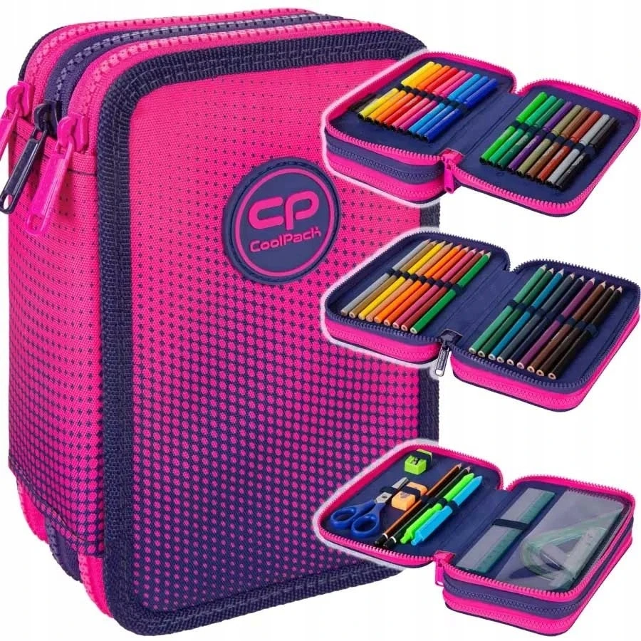 Cool Pack Forminis trijų skyrių penalas su priedais CoolPack Jumper 3 Gradient Frape E67508
