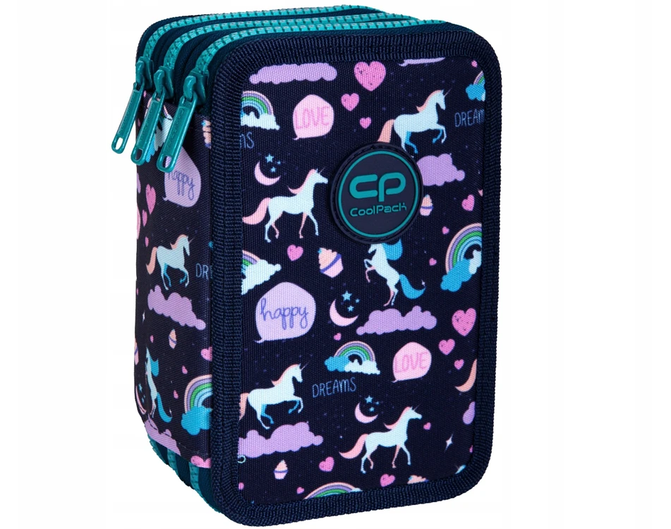 Cool Pack Forminis trijų skyrių penalas su priedais CoolPack Jumper 3 Happy Unicorn