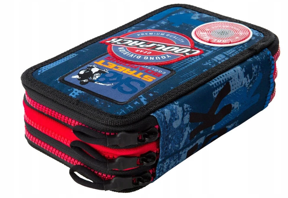 Cool Pack Forminis trijų skyrių penalas su priedais CoolPack Jumper 3 Badges B Mėlyna