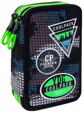 Cool Pack Forminis trijų skyrių penalas su priedais CoolPack Jumper 3 Badges B Pilkas