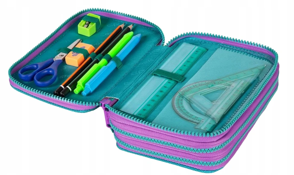 Cool Pack Forminis trijų skyrių penalas su priedais CoolPack Jumper 3 Gradient Blueberry E67505