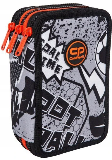 Cool Pack Forminis trijų skyrių penalas su priedais CoolPack Jumper 3 Pilkas ball F067710