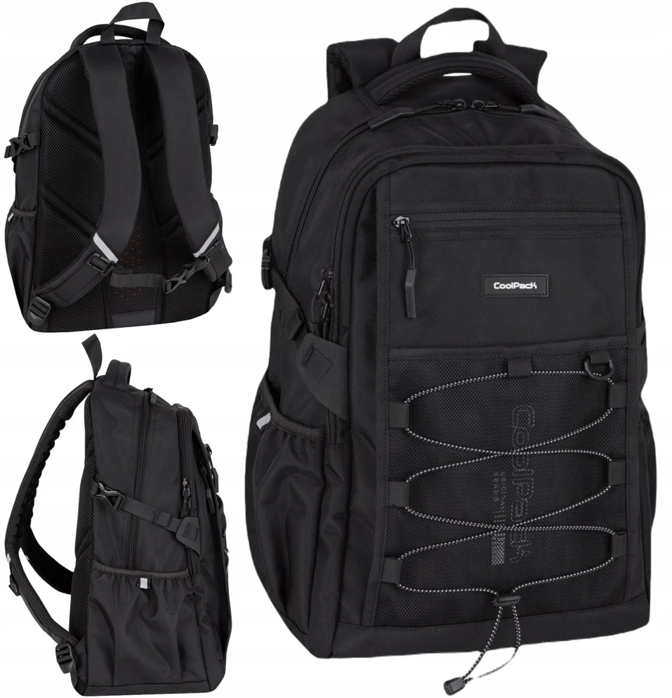 Cool Pack Juodas "coolpack Trek" kuprinė vyrams ir jaunimui, talpi, su skyriumi nešiojamam kompiuteriui