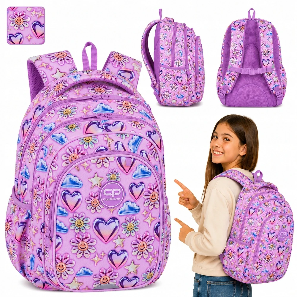 Cool Pack Kuprinė SZKOLNY DLA DZIEWCZYNKI ROŽINĖ TORNISTER 21L KLASA 1-3 | COOLPACK