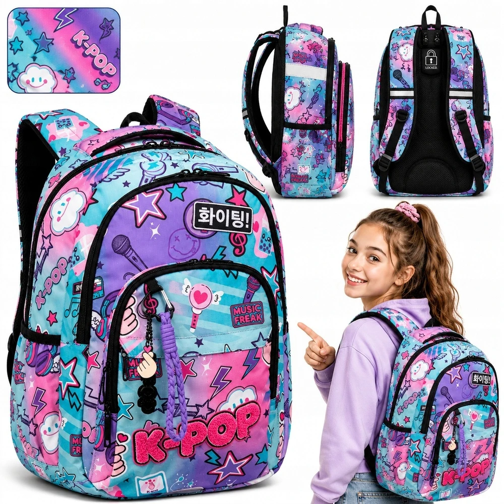 Cool Pack Kuprinė SZKOLNY MŁODZIEŻOWY DLA DZIEWCZYNKI KLASA 1-3 TORNISTER 27L COOLPACK
