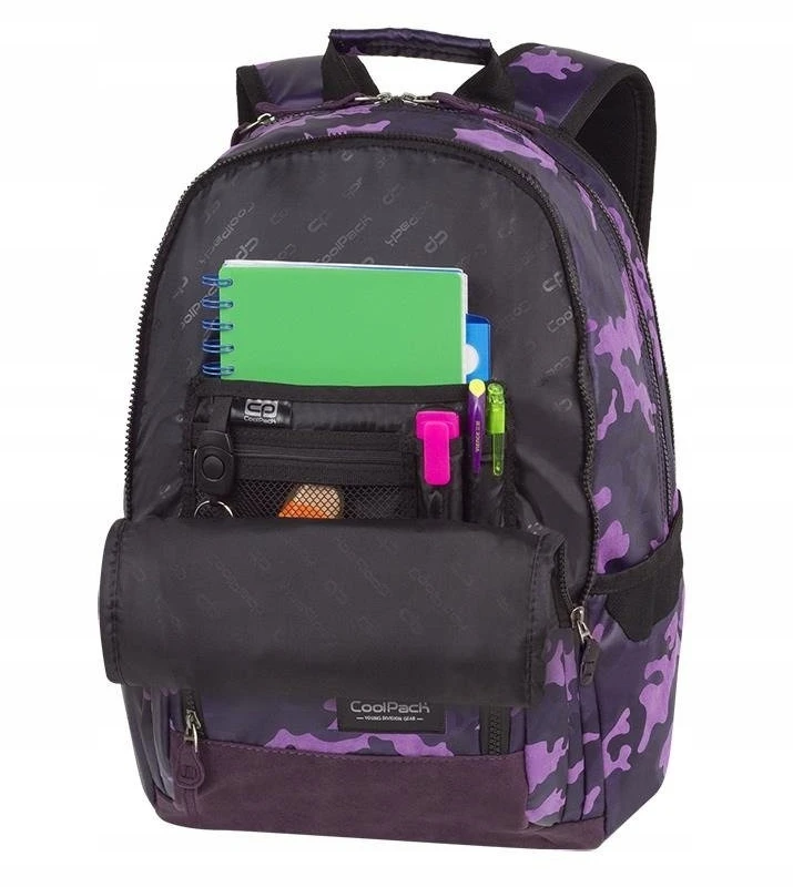 Cool Pack Merginų mokyklinė kuprinė Coolpack Unit Camo Violet 26l