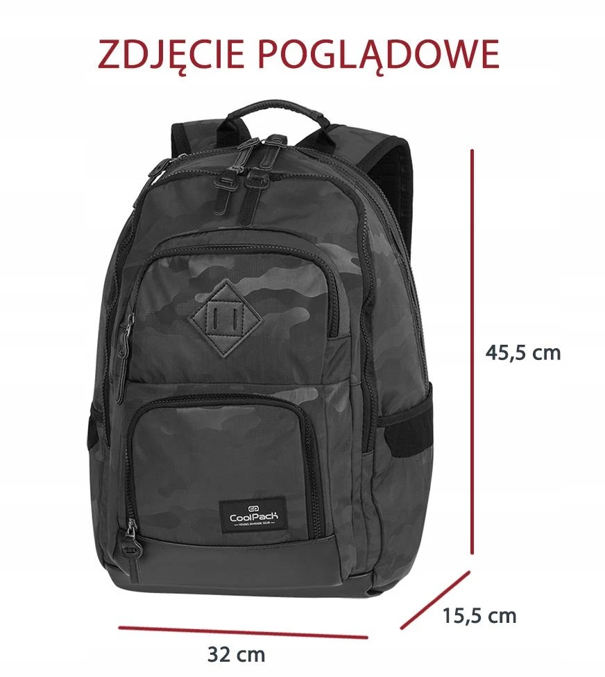 Cool Pack Merginų mokyklinė kuprinė Coolpack Unit Camo Violet 26l