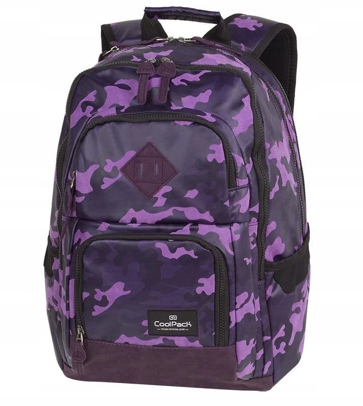 Cool Pack Merginų mokyklinė kuprinė Coolpack Unit Camo Violet 26l