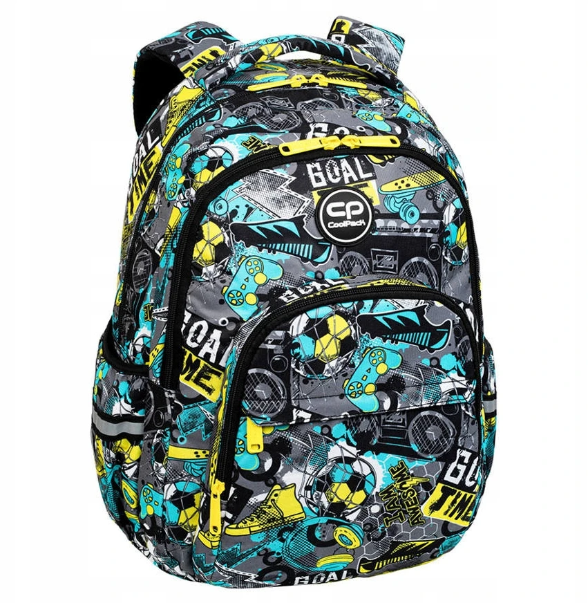 Cool Pack Mokyklinė kuprinė CoolPack Basic Plus Goal Time, 27 L, įvairių spalvų